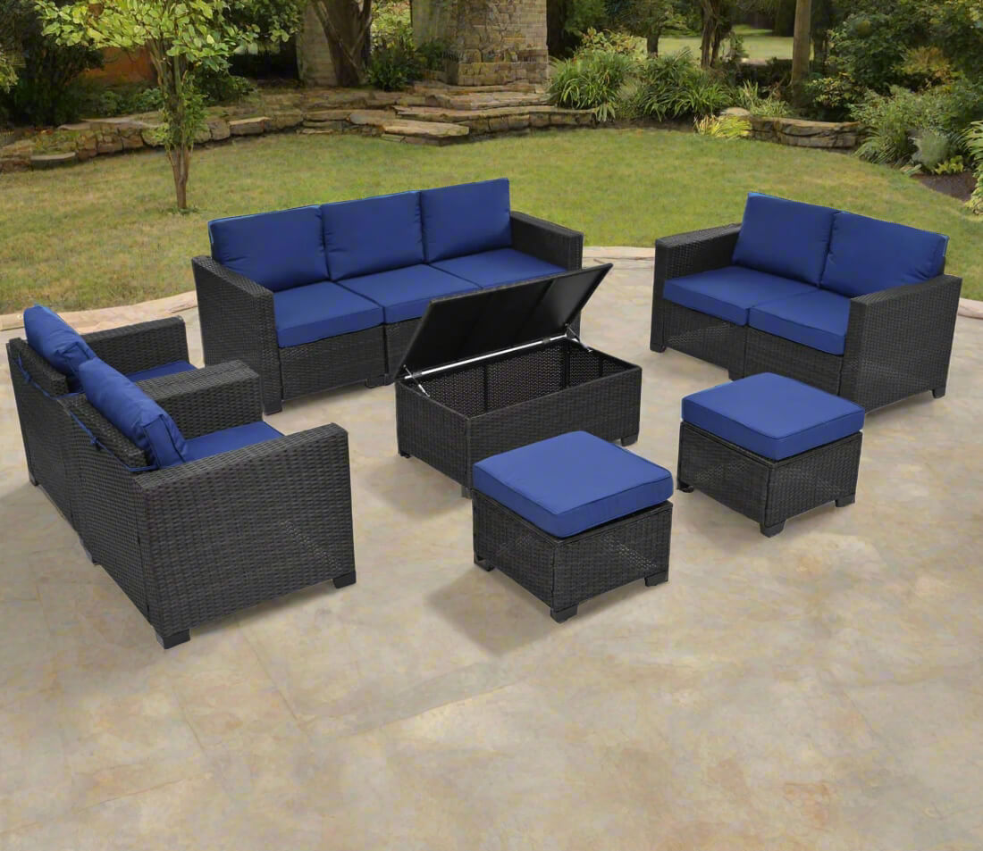 The 10 pieces of the Wicker Sectional Patio Set sold by WorkZen Interiors