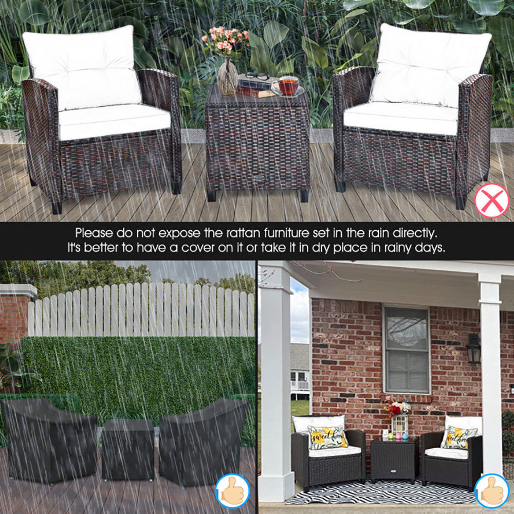 A red 3 Piece Patio Furniture Set sold by WorkZen Interiors