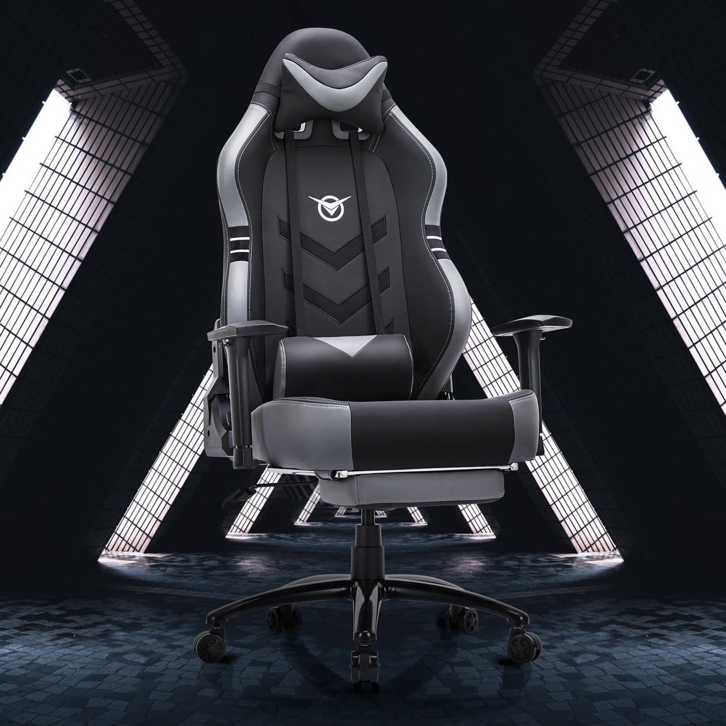 A Grey Big and Tall Gaming Chair sold by WorkZen Interiors