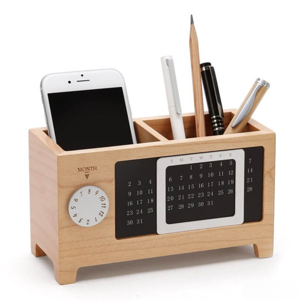 A Wooden Pen Holder sold by WorkZen Interiors