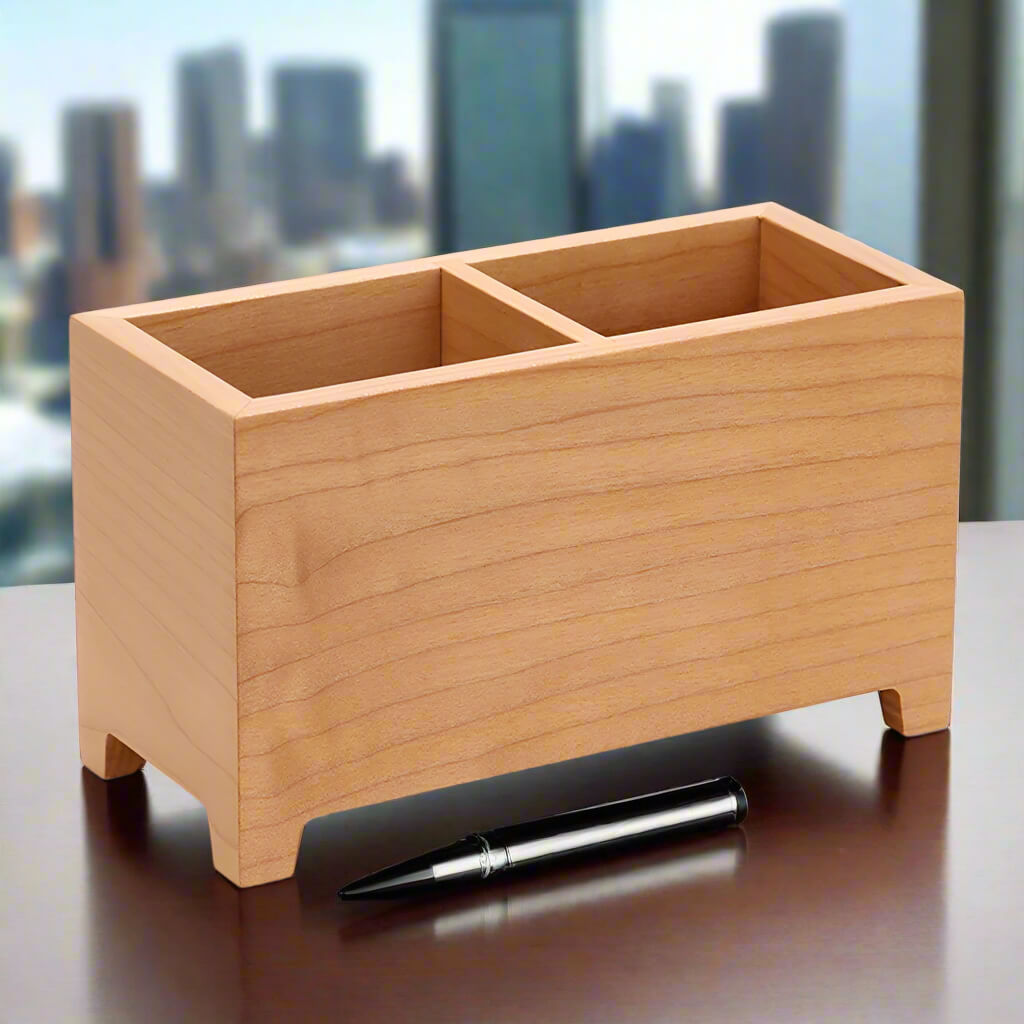 A Wooden Pen Holder sold by WorkZen Interiors