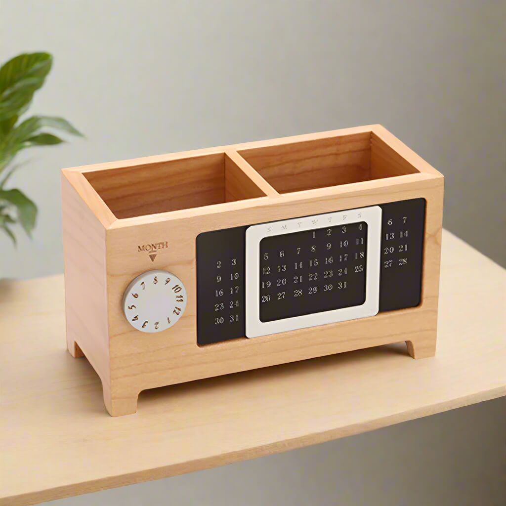A Wooden Pen Holder sold by WorkZen Interiors