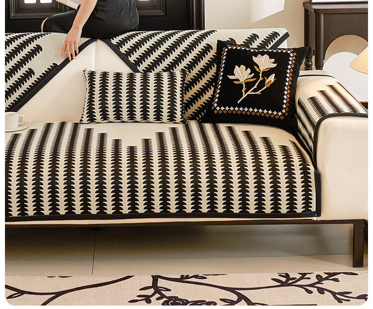 A Chenille Double Lounge Sofa Cover sold by WorkZen Interiors
