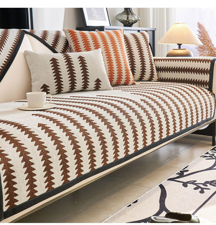 A Chenille Double Lounge Sofa Cover sold by WorkZen Interiors