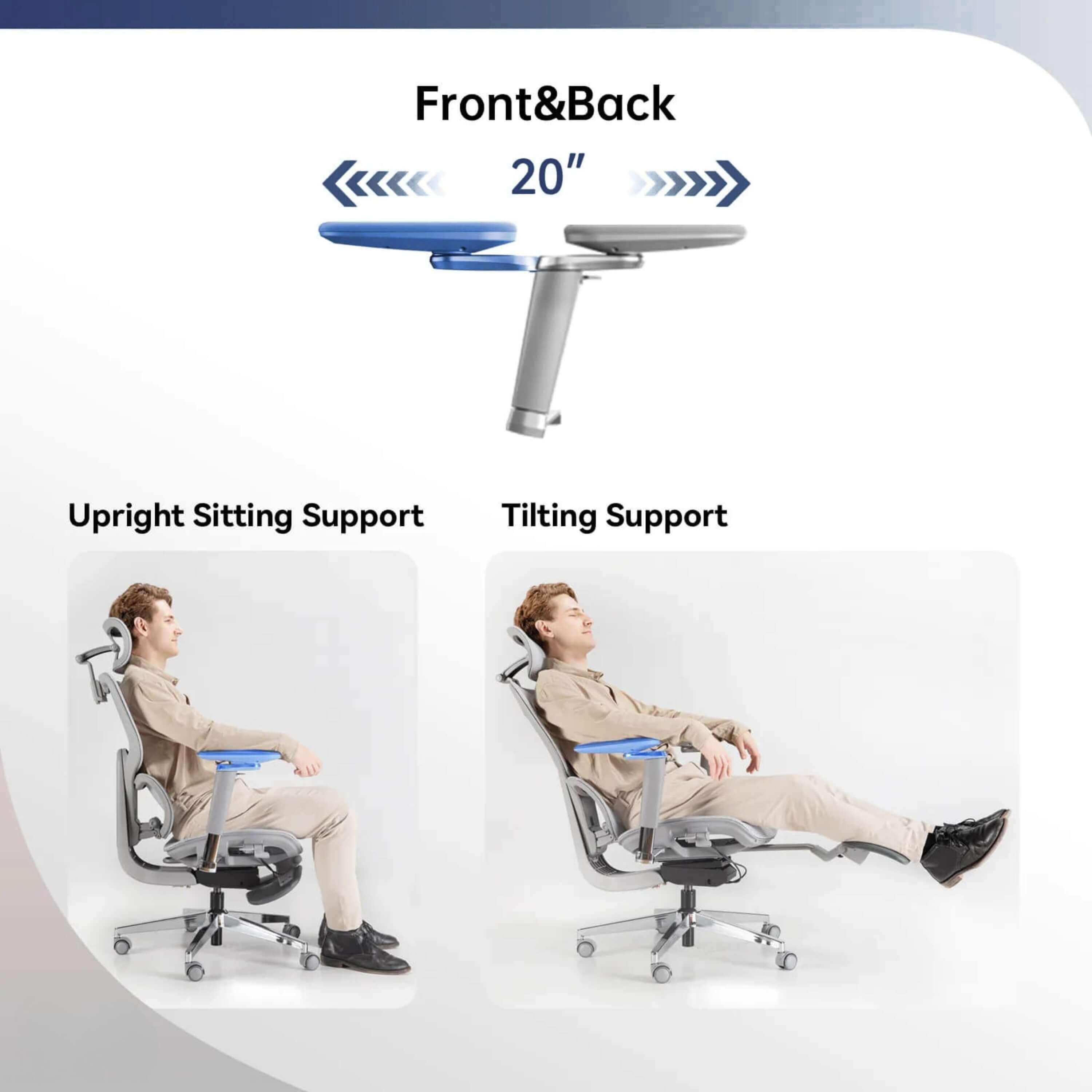 A man sitting on a Gray High Back Office Chair sold by WorkZen Interiors