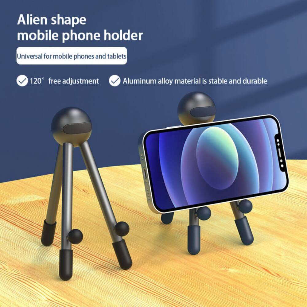 A silver desk phone holder sold by WorkZen Interiors