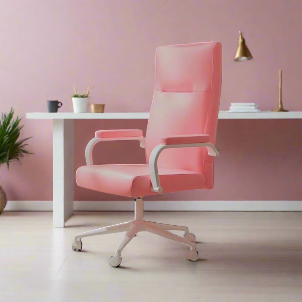 A pink Executive Office Desk Chair sold on WorkZen Interiors