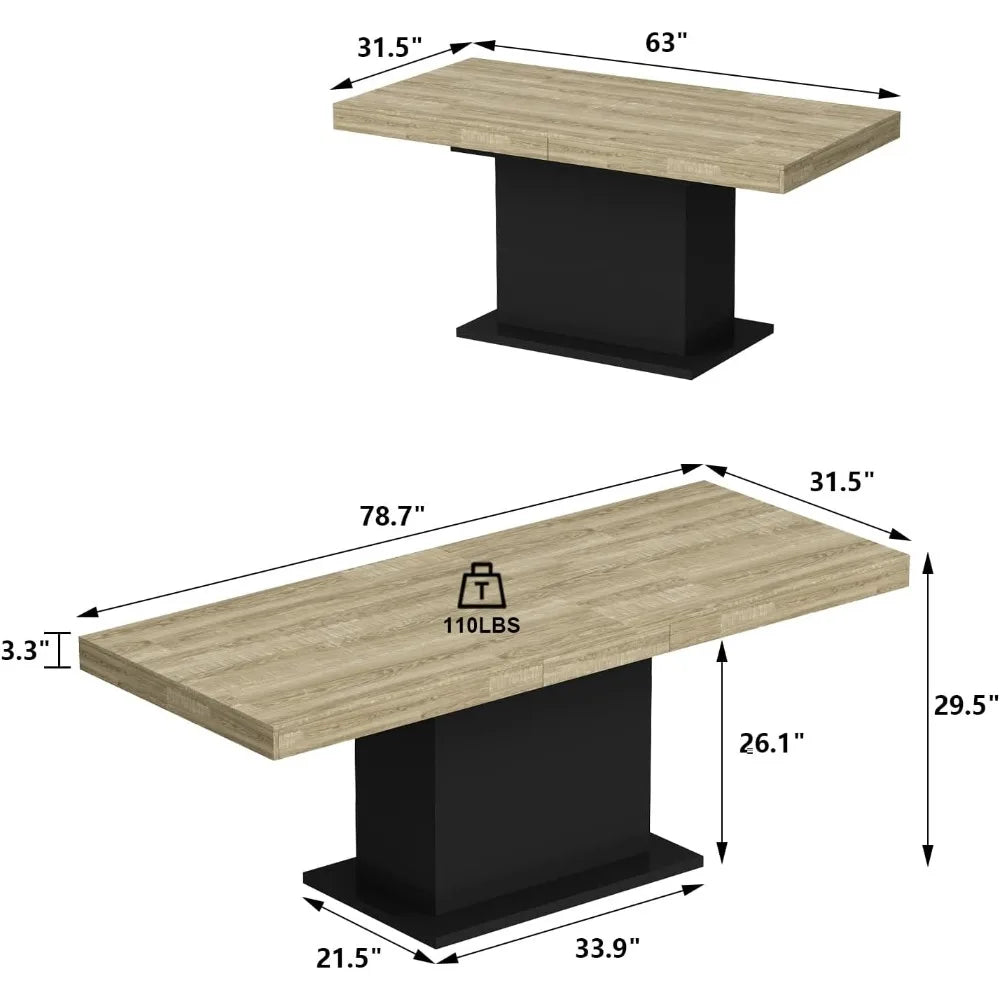 Dimension of a farmhouse cafeteria table sold by WorkZen Interiors