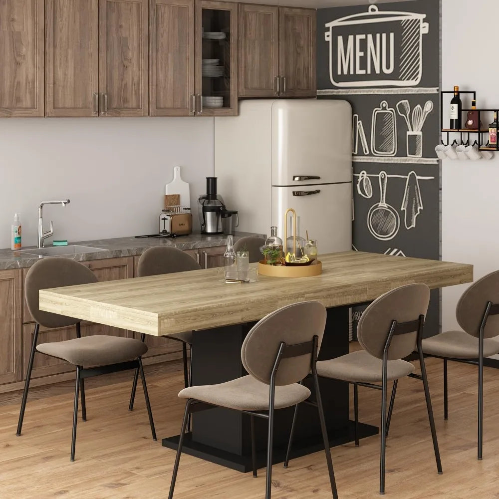A farmhouse cafeteria table sold by WorkZen Interiors
