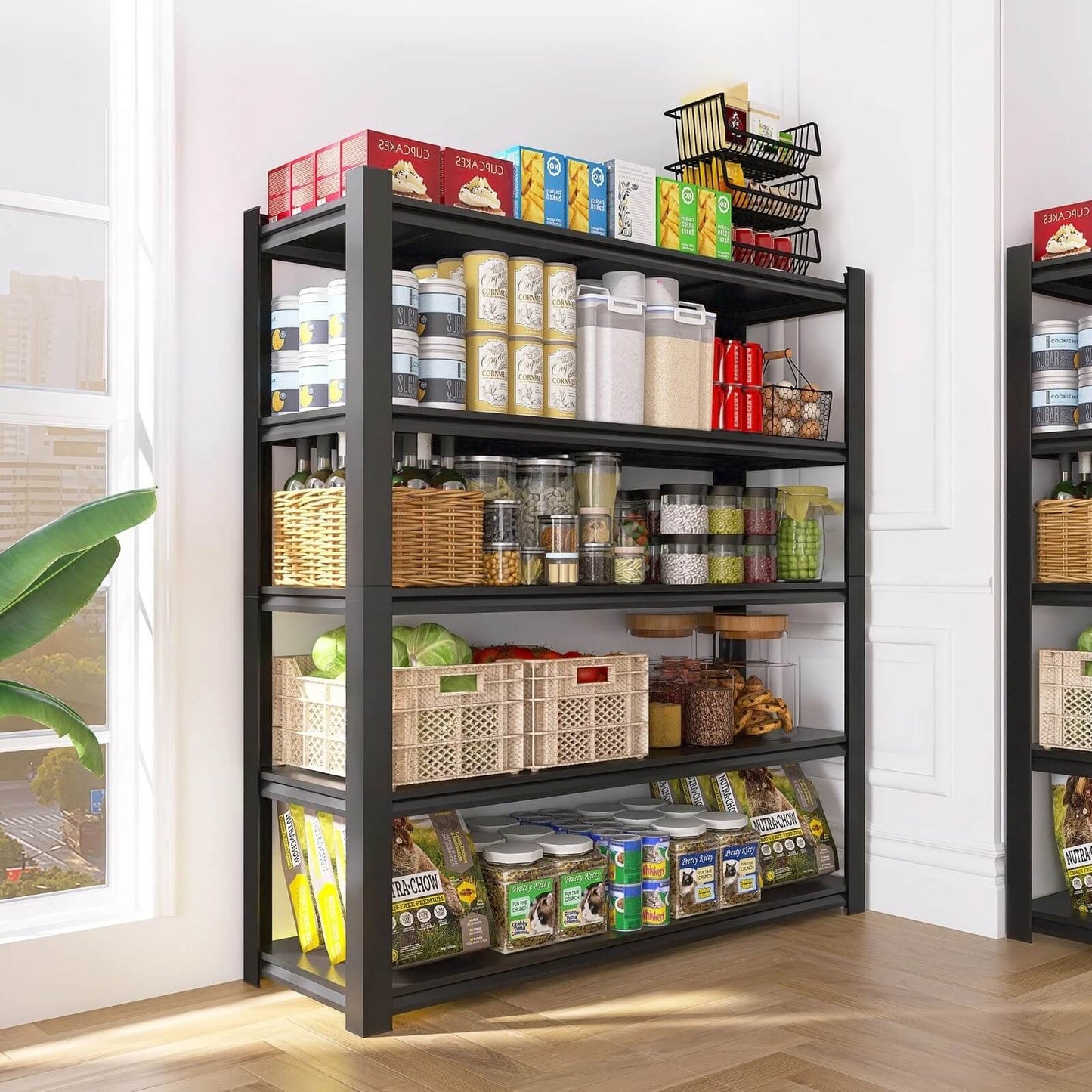 A Heavy Duty Black Metal Shelf sold by WorkZen Interiors