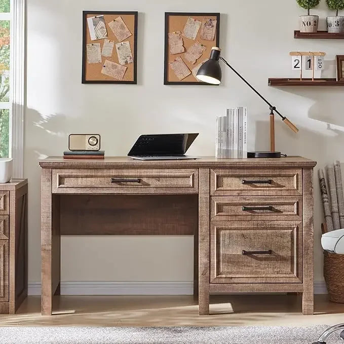 A brown Home Office Executive Desk sold by WorkZen Interiors