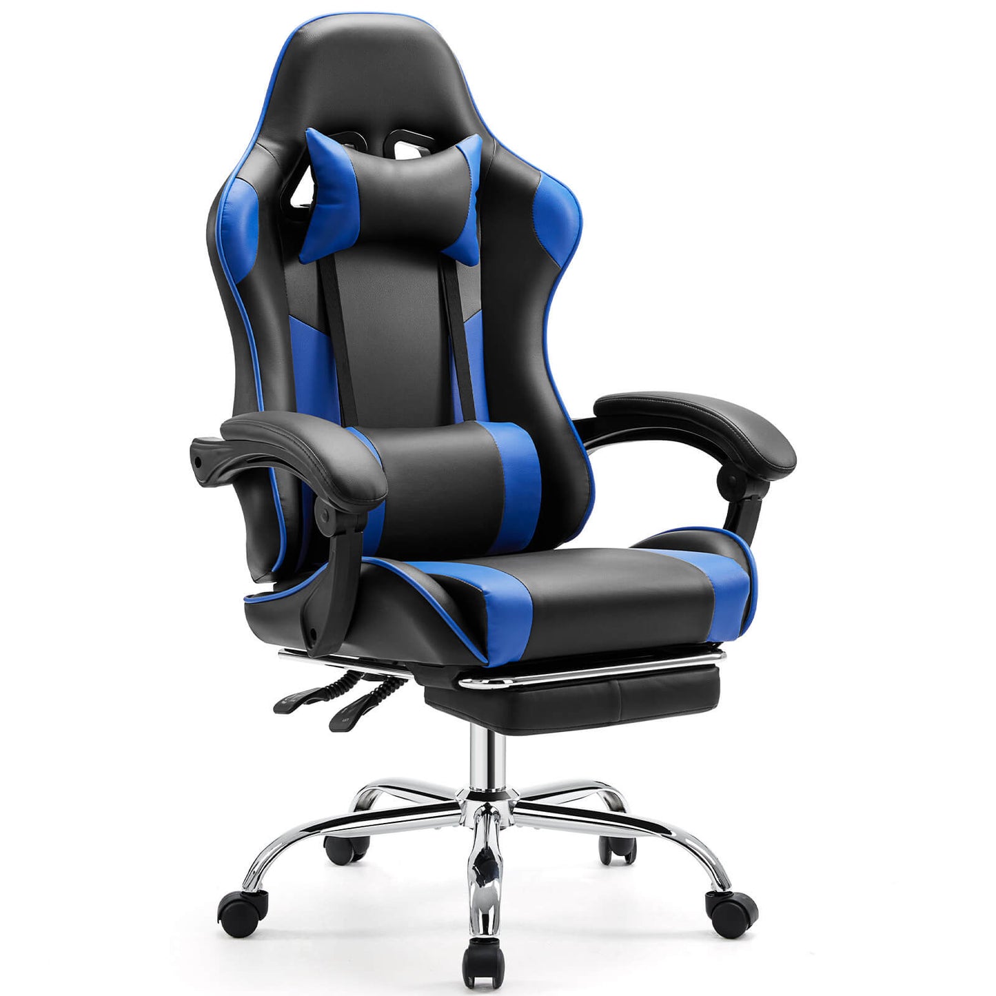 A blue and black Tall Gaming Chair sold by WorkZen Interiors