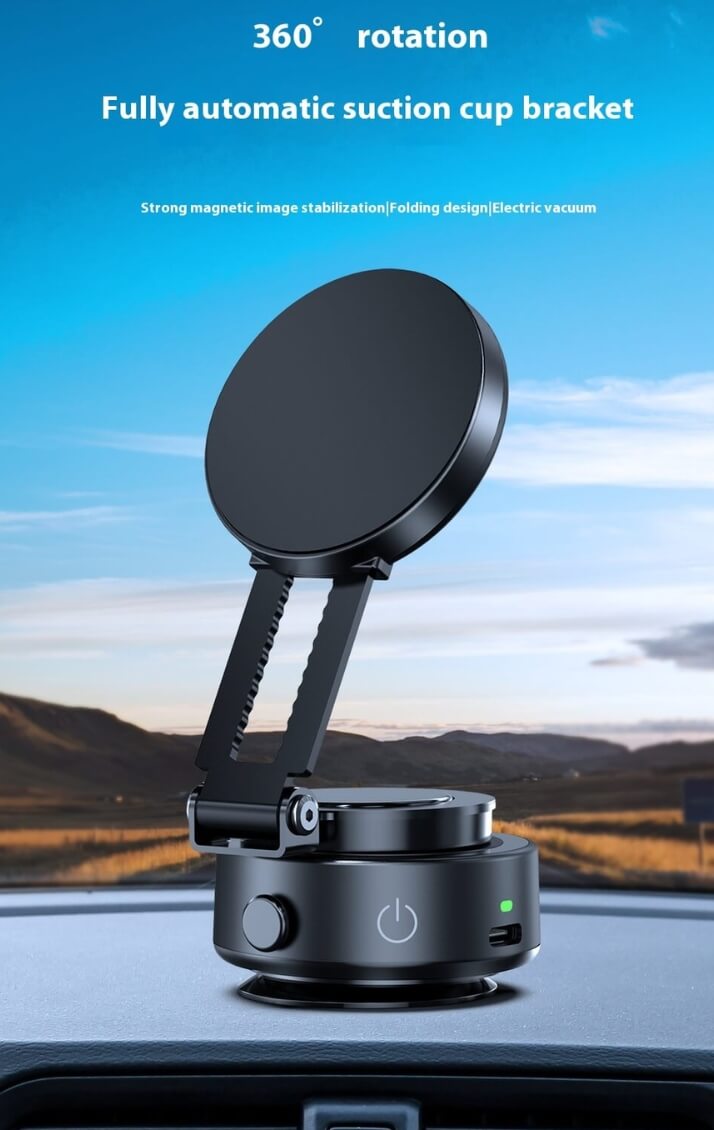 A black Magnetic Phone Holder sold by WorkZen Interiors