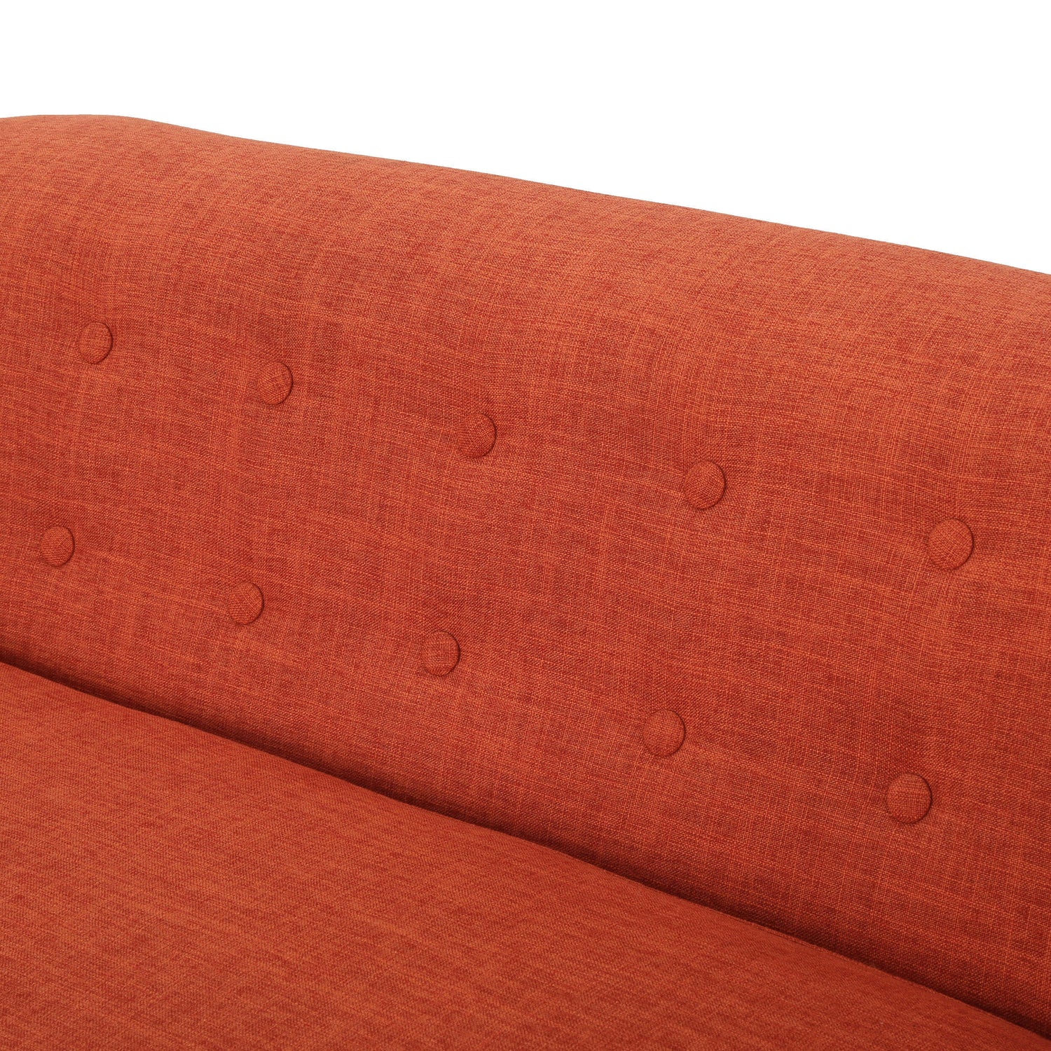 The backrest of an orange lounger sofa sold by WorkZen Interiors