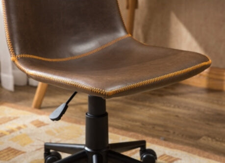 The seat and adjustable height lever of a Swiveling Office Chair