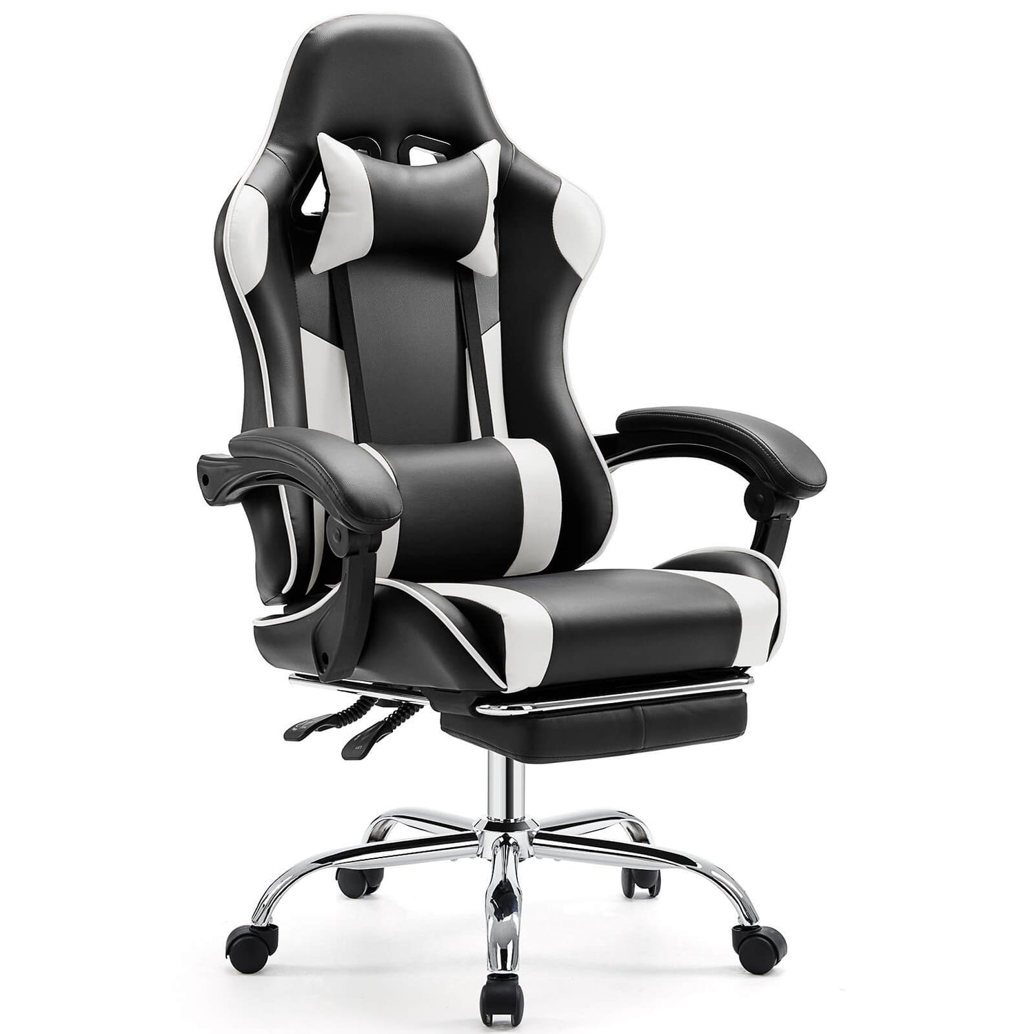 A black and white Tall Gaming Chair sold by WorkZen Interiors
