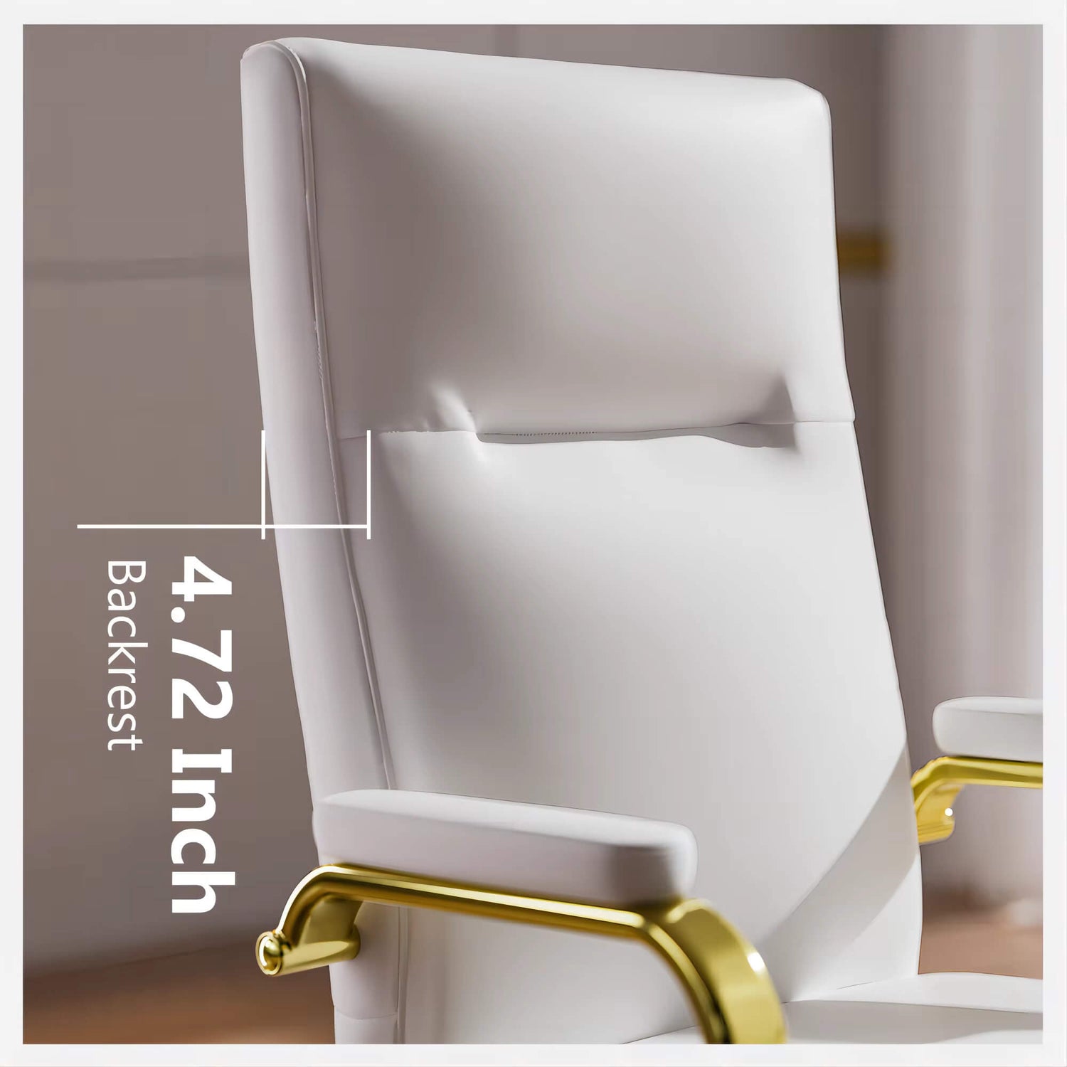 The backrest of a white Executive Office Desk Chair sold on WorkZen Interiors