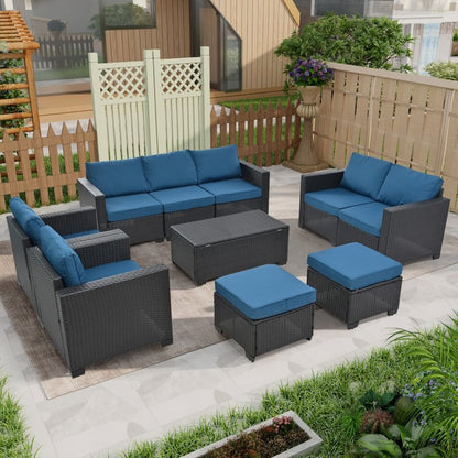 The 10 pieces of the Wicker Sectional Patio Set sold by WorkZen Interiors