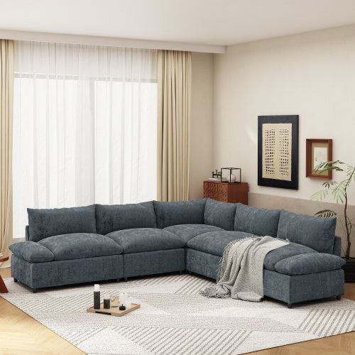 A grey 115.5 Foster Modular Deep Grey Sectional Sofa sold by WorkZen Interiors