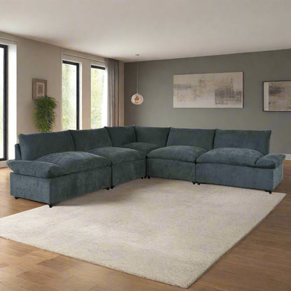 A grey 115.5 Foster Modular Deep Grey Sectional Sofa sold by WorkZen Interiors