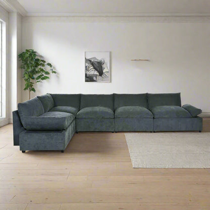 A grey 115.5 Foster Modular Deep Grey Sectional Sofa sold by WorkZen Interiors