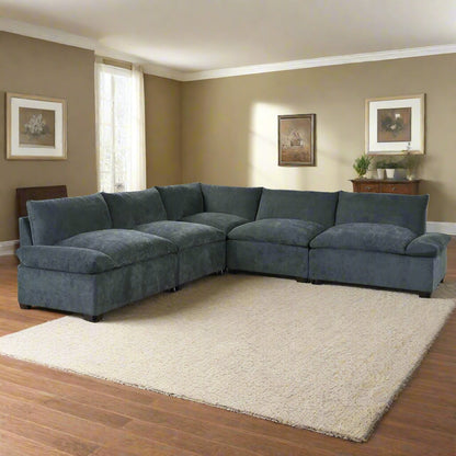 A grey 115.5 Foster Modular Deep Grey Sectional Sofa sold by WorkZen Interiors