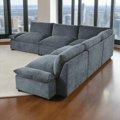 A grey 115.5 Foster Modular Deep Grey Sectional Sofa sold by WorkZen Interiors