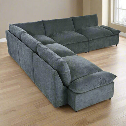A grey 115.5 Foster Modular Deep Grey Sectional Sofa sold by WorkZen Interiors