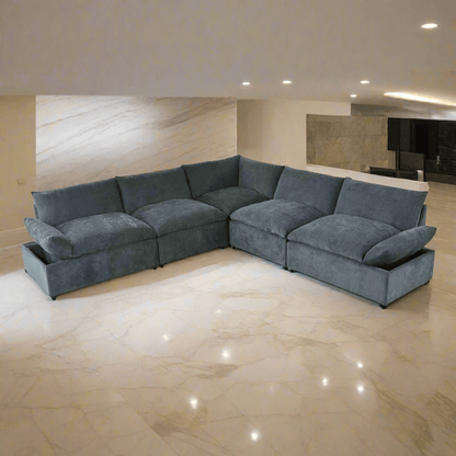 A grey 115.5 Foster Modular Deep Grey Sectional Sofa sold by WorkZen Interiors