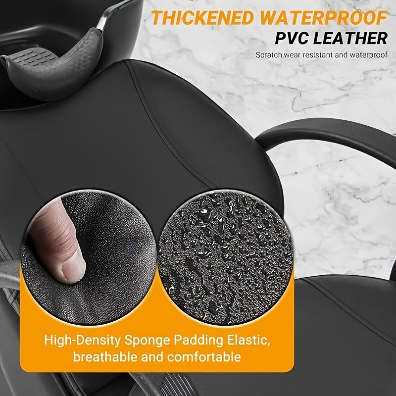 Hair salon backwash unit cover with thickened waterproof PVC leather and high-density sponge padding, showing texture and water resistance.
