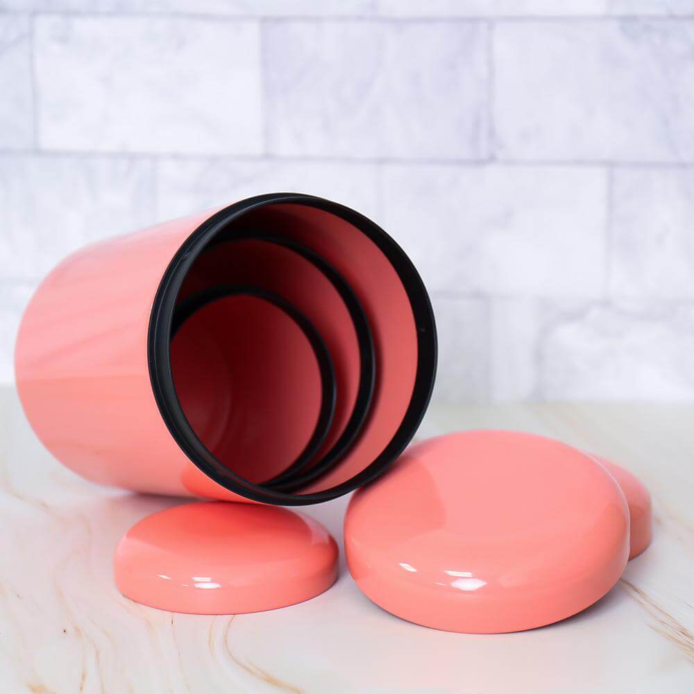 A open pink 3 Piece Coffee Table Set With Storage sold by WorkZen Interiors