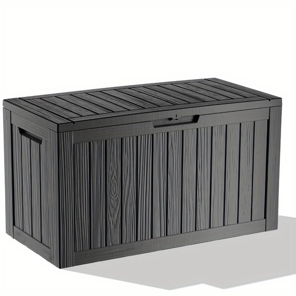 Gray storage box with a lid on a white background