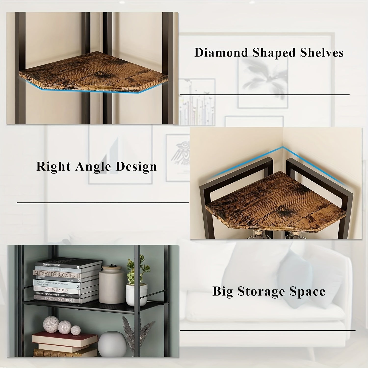 A 5 Tier Corner Shelf sold by WorkZen Interiors