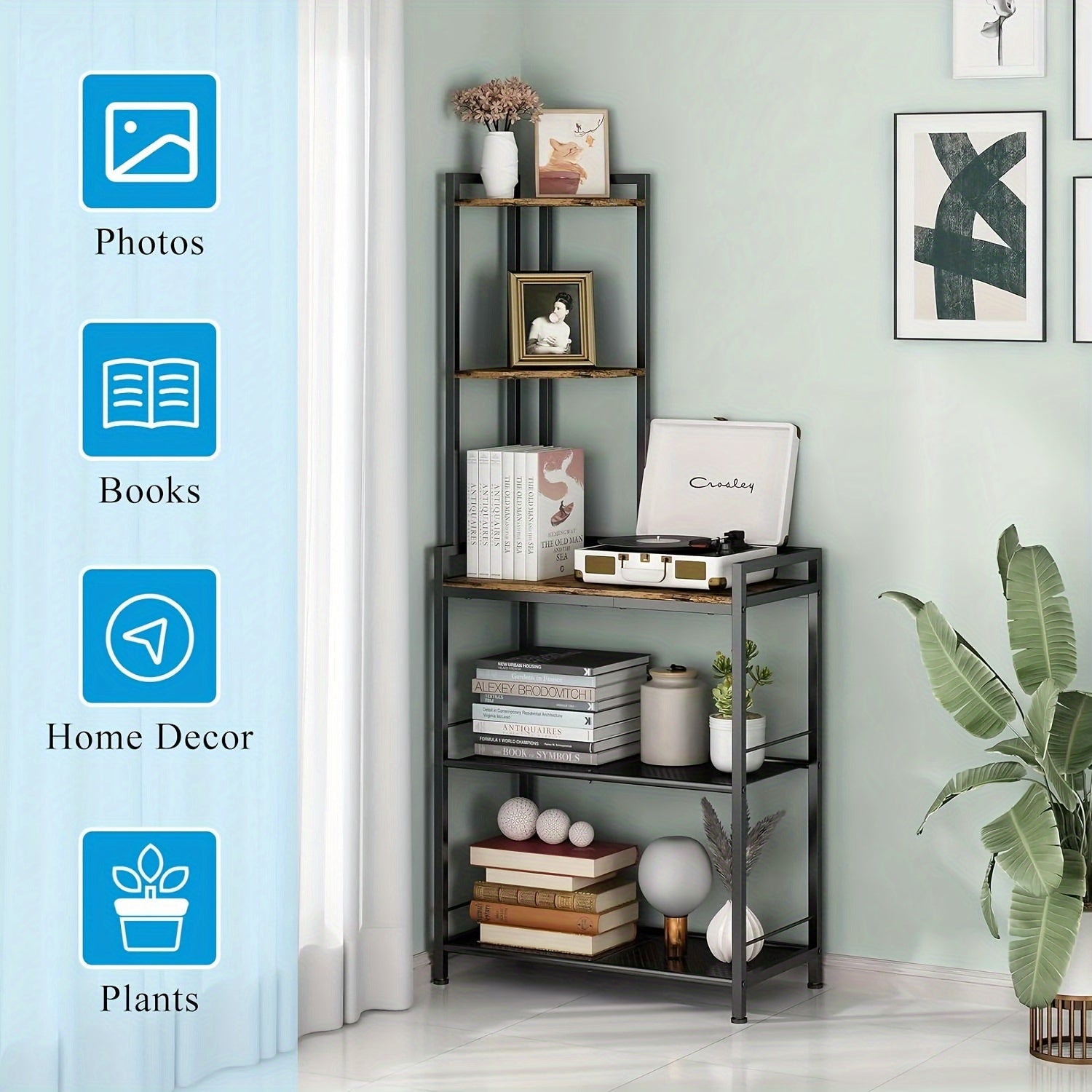 A 5 Tier Corner Shelf sold by WorkZen Interiors