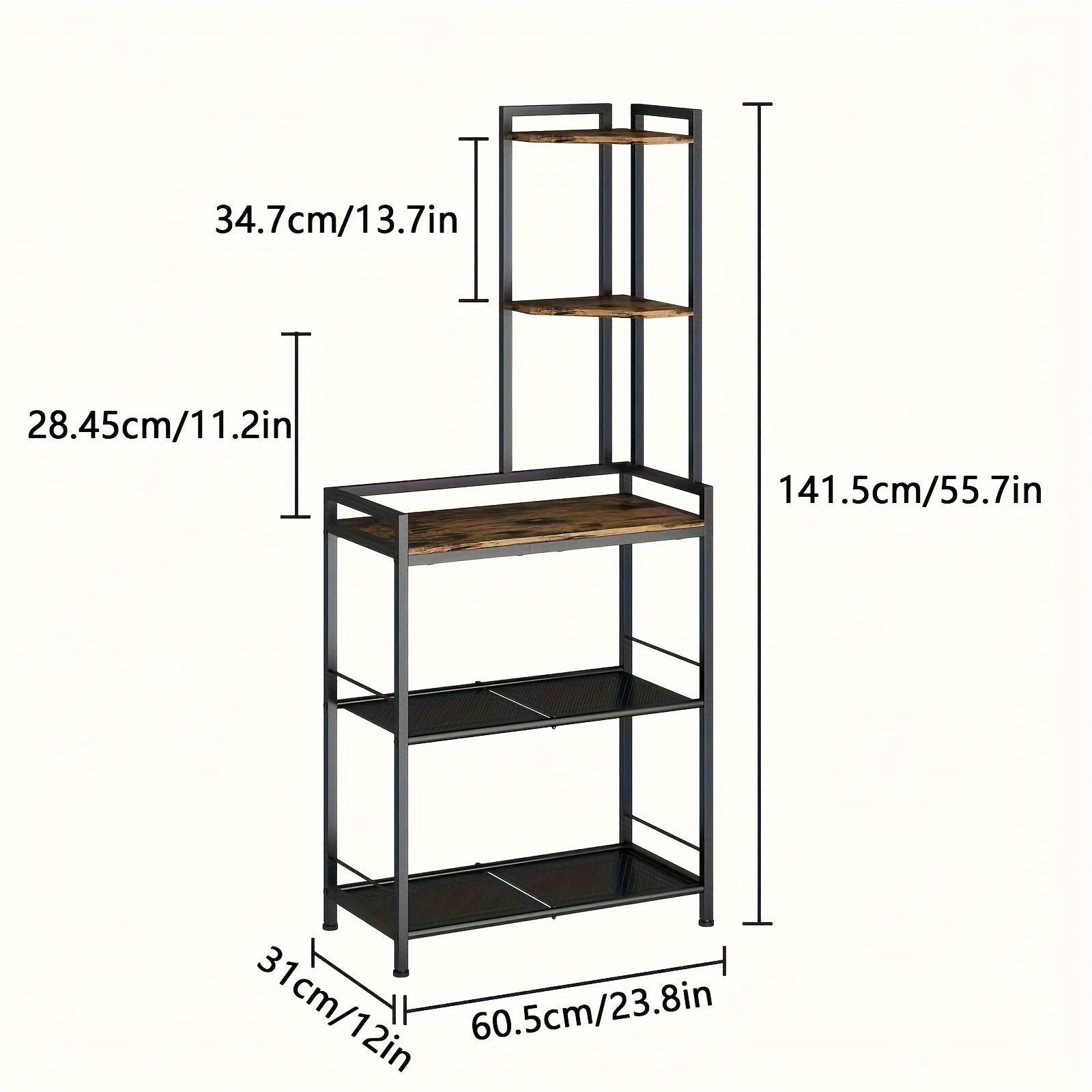 Dimension of a 5 Tier Corner Shelf sold by WorkZen Interiors