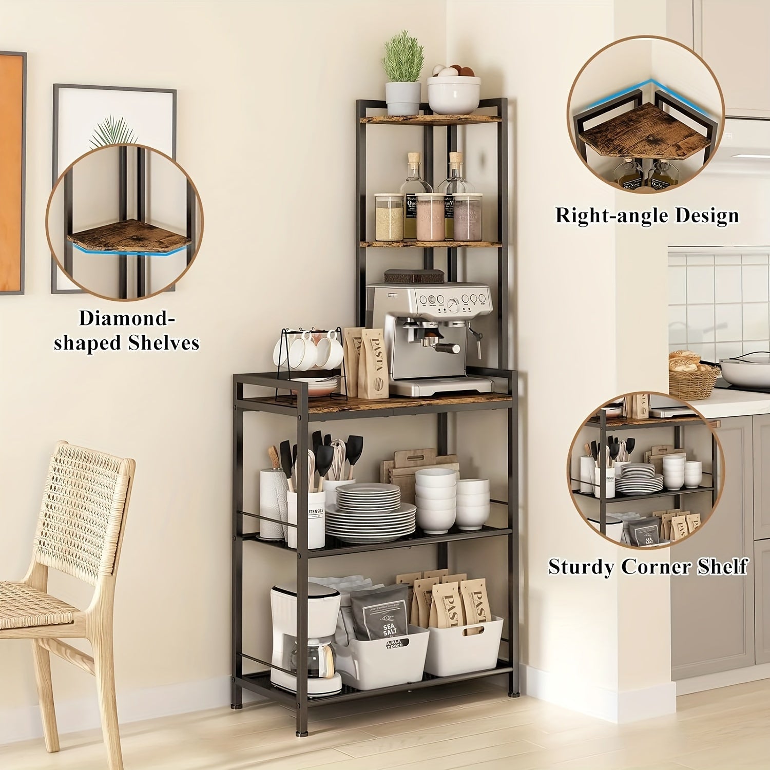 A 5 Tier Corner Shelf sold by WorkZen Interiors