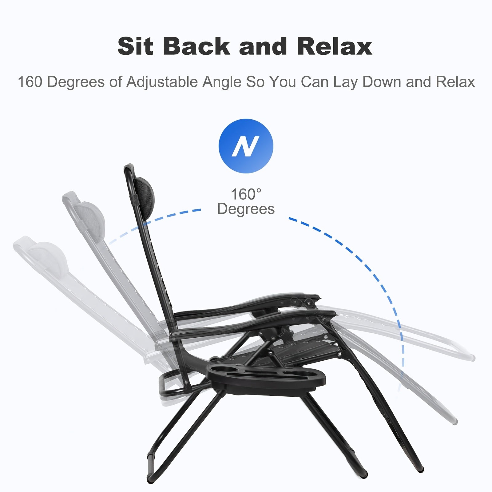 Black recliner chair with adjustable angle feature on a white background