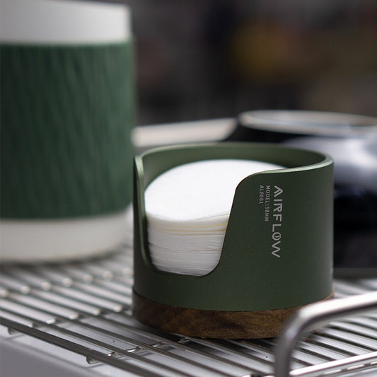 A dark green Airflow Italian Coffee Filter Holder sold by WorkZen Interiors