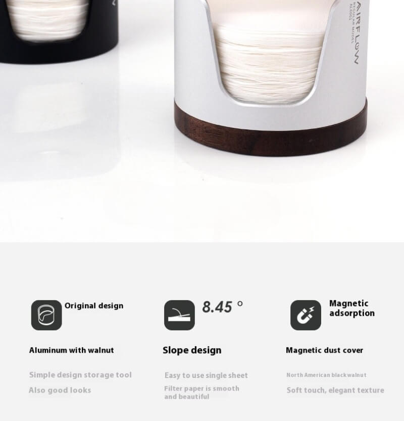 A silver Airflow Italian Coffee Filter Holder sold by WorkZen Interiors