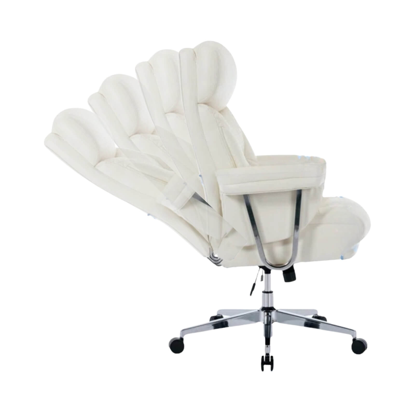 A white Executive Office Chair with an adjustable backrest sold by WorkZen Interiors