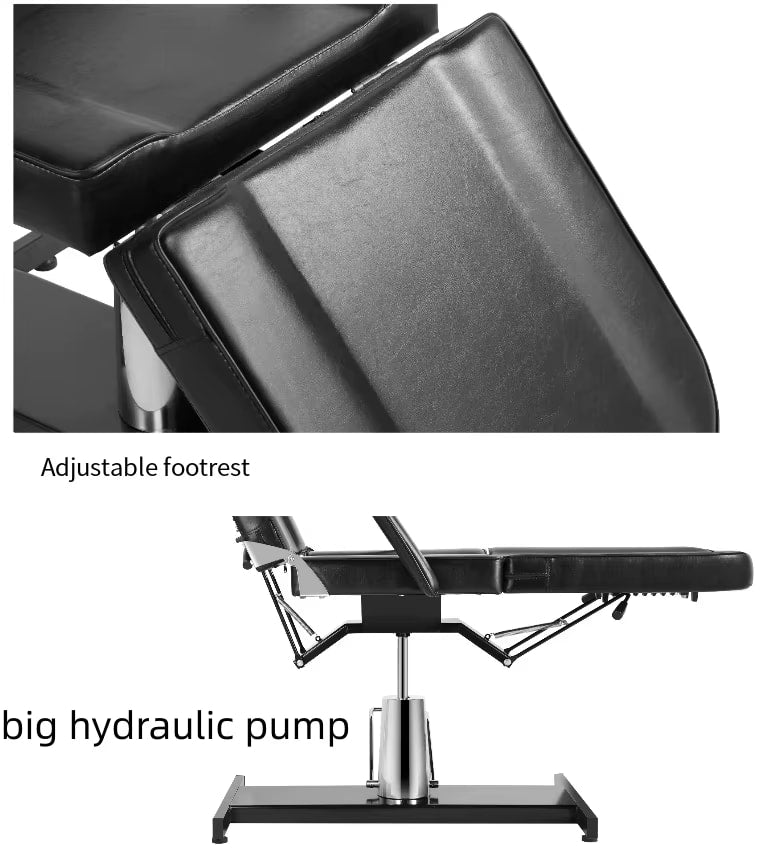 Parts of a black aromatherapy massage bed sold by WorkZen Interior