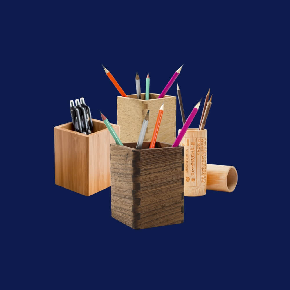 4 A Bamboo Fountain Pen Holders sold WorkZen Interiors