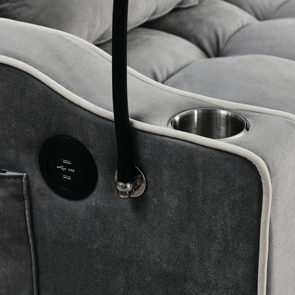 USB port and phone stand of a Queen Size Sofa Bed sold by WorkZen Interiors