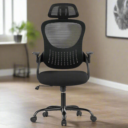 A black Mesh Back Office Desk Chair sold by WorkZen Interiors