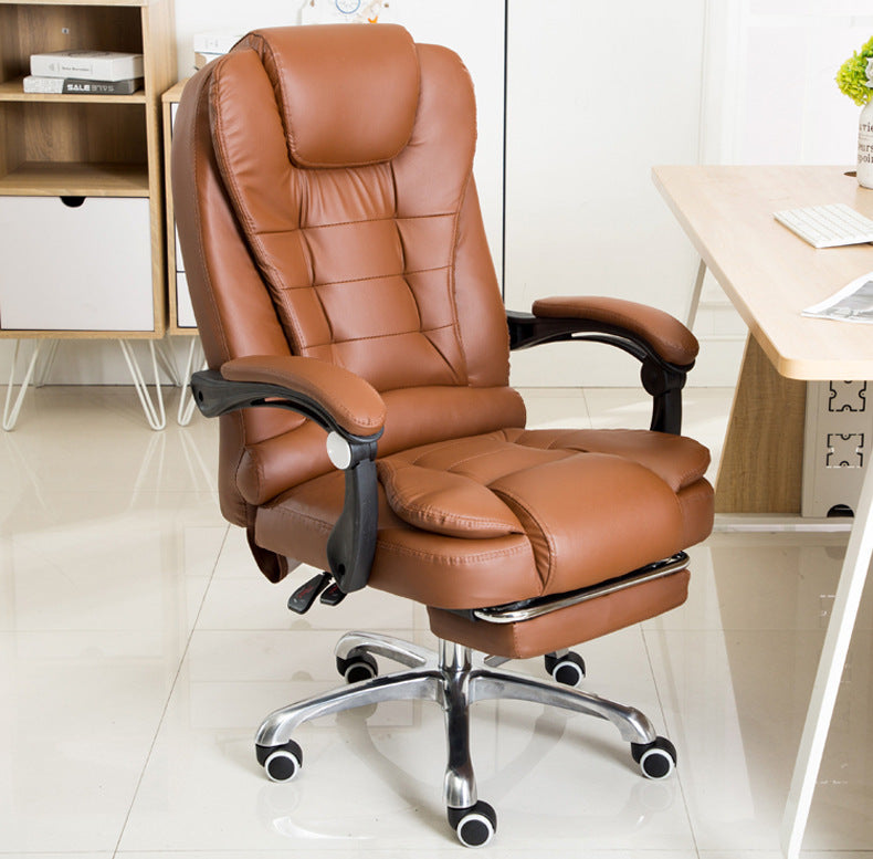 A brown Boston Reclining Office Chair With Footrest sold by WorkZen Interiors