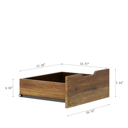 Dimensions of a drawer for a brown coat rack with shoe storage sold by WorkZen Interiors
