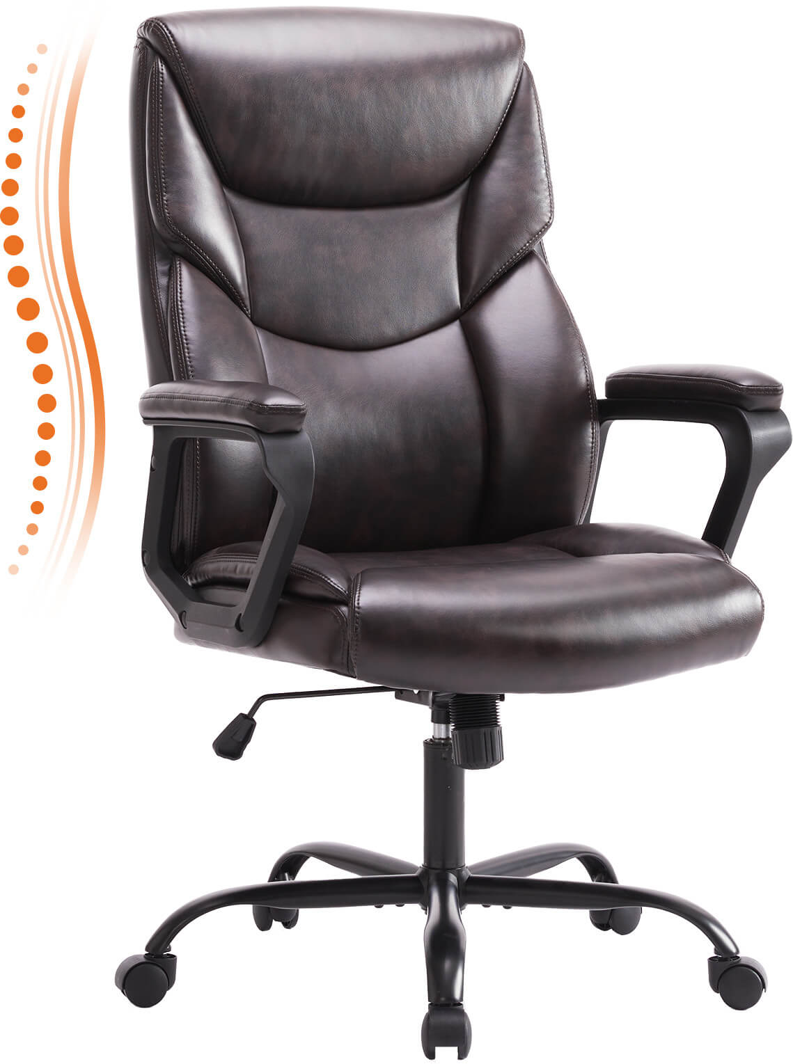 A brown leather office chair sold by WorkZen Interiors