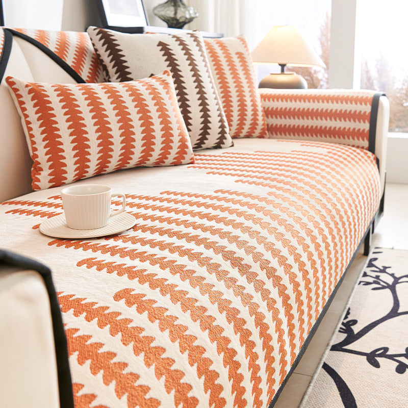 A Chenille Double Lounge Sofa Cover sold by WorkZen Interiors