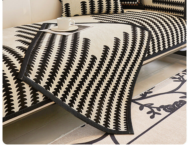 A Chenille Double Lounge Sofa Cover sold by WorkZen Interiors