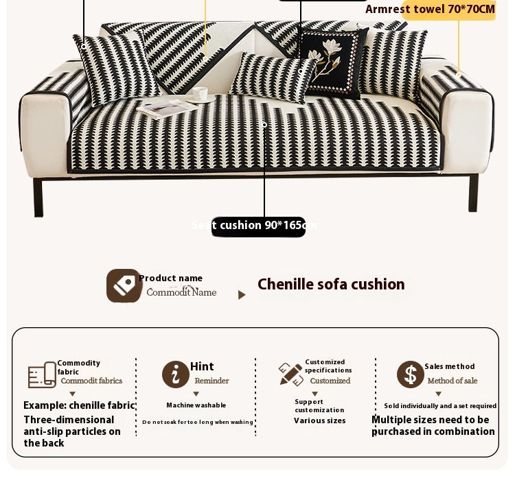 A Chenille Double Lounge Sofa Cover sold by WorkZen Interiors